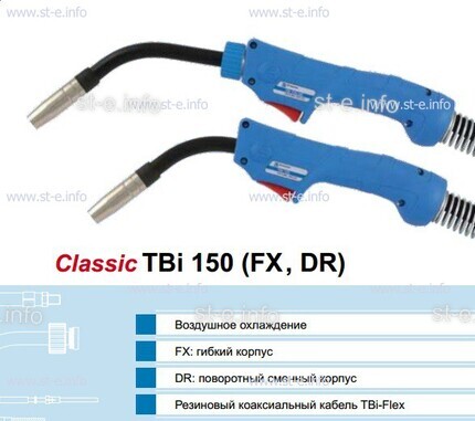 Горелка для полуавтоматической сварки TBi 150-blue-ESG, длина 3 метра - st-e.info - Курган